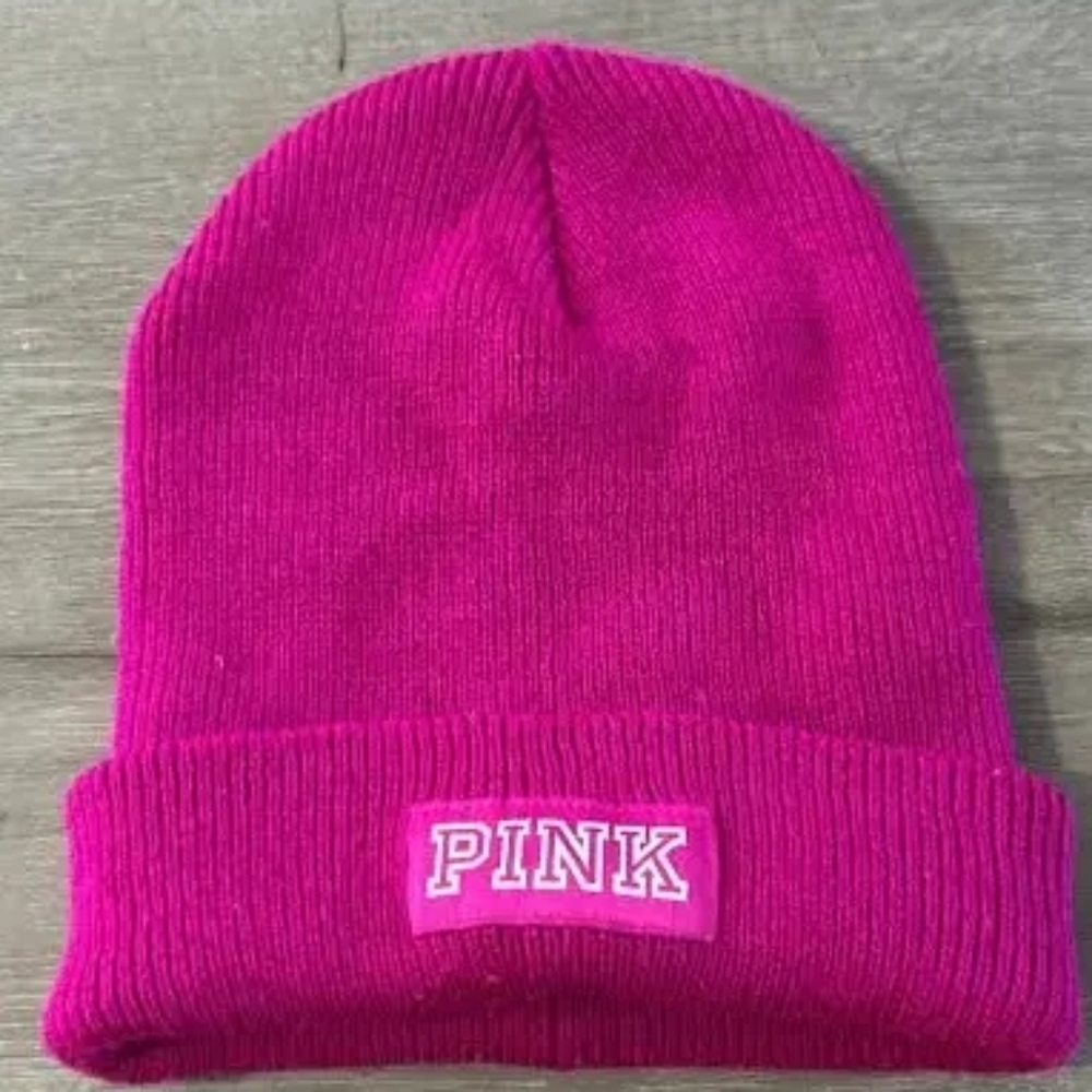Victoria's Secret PINK Hot Pink Knit Beanie